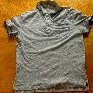 Gray and blue half button up